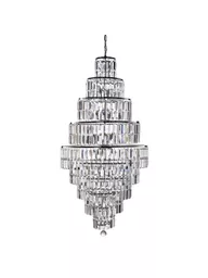 Empire 13Lt Chandelier - Chrome Metal & Clear Crystal - Image 4