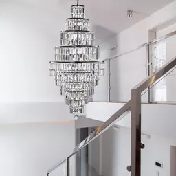 Empire 13Lt Chandelier - Chrome Metal & Clear Crystal