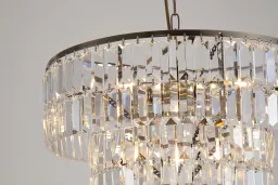 Empire 5Lt Pendant - Antique Brass Metal & Clear Crystal - Image 5
