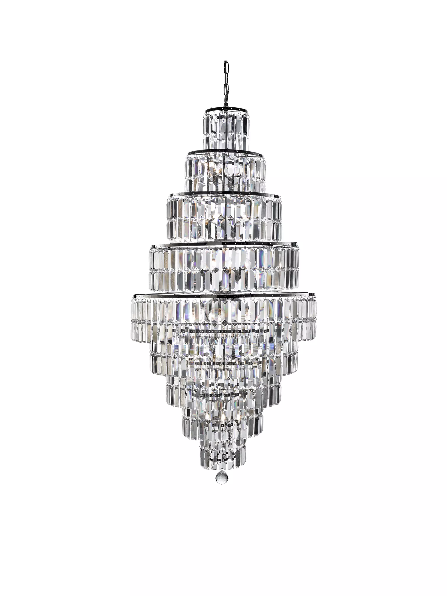 Empire 13Lt Chandelier - Chrome Metal & Clear Crystal - Image 6